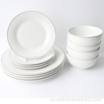 I-Porcelain Noodle Bowl Izitsha Ezimhlophe Ze-Ceramic Restaurant Plate